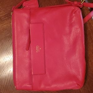 Red Fossil Crossbody Bag
